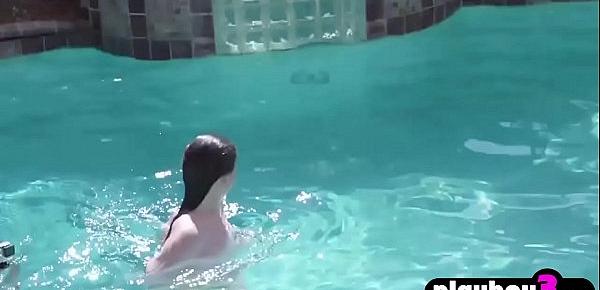  Amateur teens got fucked in wet pussies near a pool